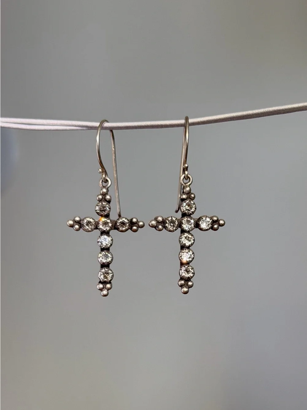 Virgins Saints & Angels Madonna Cross Hook Earrings - Picture 3 of 5